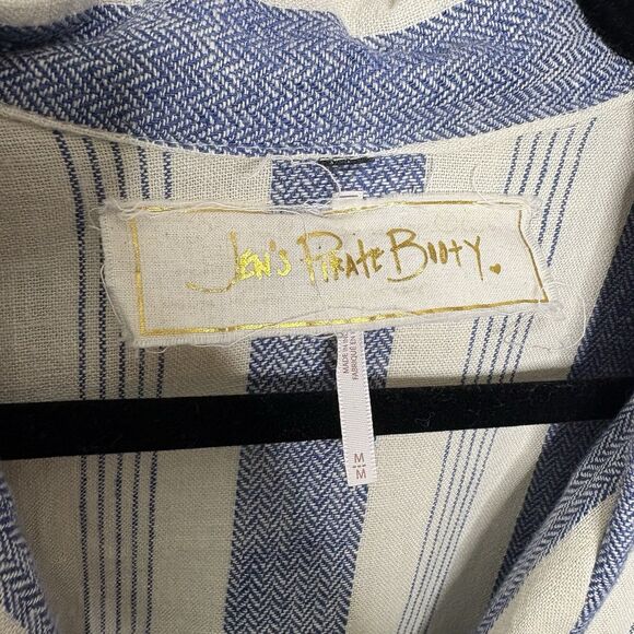 Jen's Pirate Booty Imperial Jumpsuit Linen Blend Striped Romper Size Medium - Picture 4 of 6